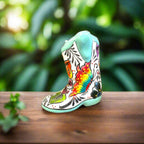 Hand - Painted Talavera Mexican Boot Flower Pot | Colorful Small Talavera Planter Talavera Planter La Vie Bien Hand - Painted Talavera Mexican Boot Flower Pot | Colorful Small Talavera Planter