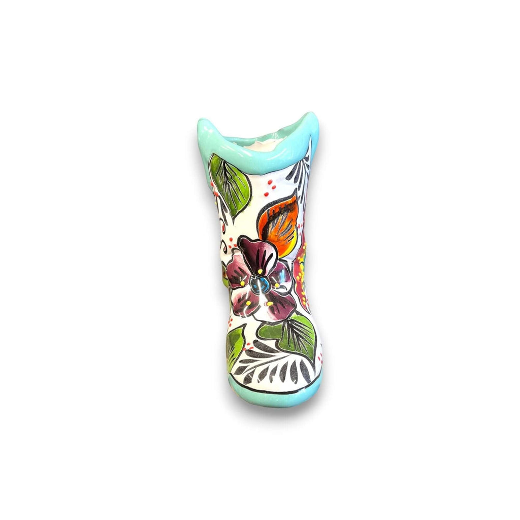 Hand - Painted Talavera Mexican Boot Flower Pot | Colorful Small Talavera Planter Talavera Planter La Vie Bien Hand - Painted Talavera Mexican Boot Flower Pot | Colorful Small Talavera Planter