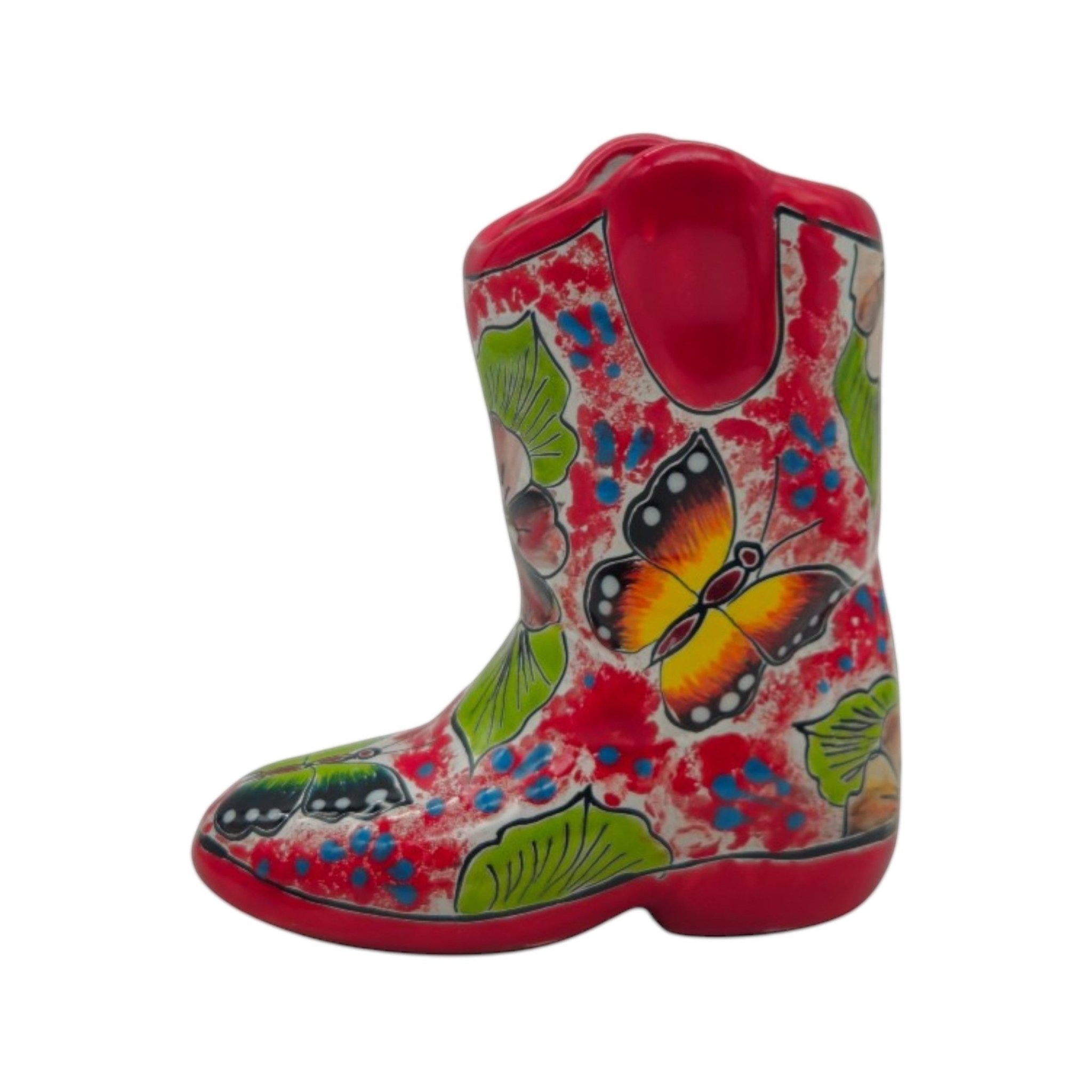 Hand-Painted Talavera Mexican Boot Flower Pot | Colorful Small Talavera Planter Talavera Planter La Vie Bien Hand-Painted Talavera Mexican Boot Flower Pot | Colorful Small Talavera Planter