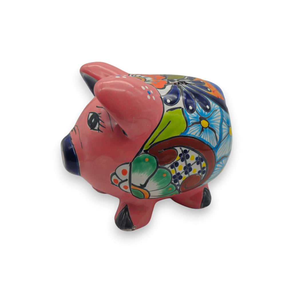 Hand-Painted Talavera Piggy Bank | Mexican Folk Art Design Talavera Piggy Bank La Vie Bien Hand-Painted Talavera Piggy Bank | Mexican Folk Art Design