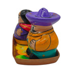 Hand-Painted Talavera Salt & Pepper Shakers | Couple on Tray Guerrero Salt Shakers La Vie Bien Hand-Painted Talavera Salt & Pepper Shakers | Couple on Tray