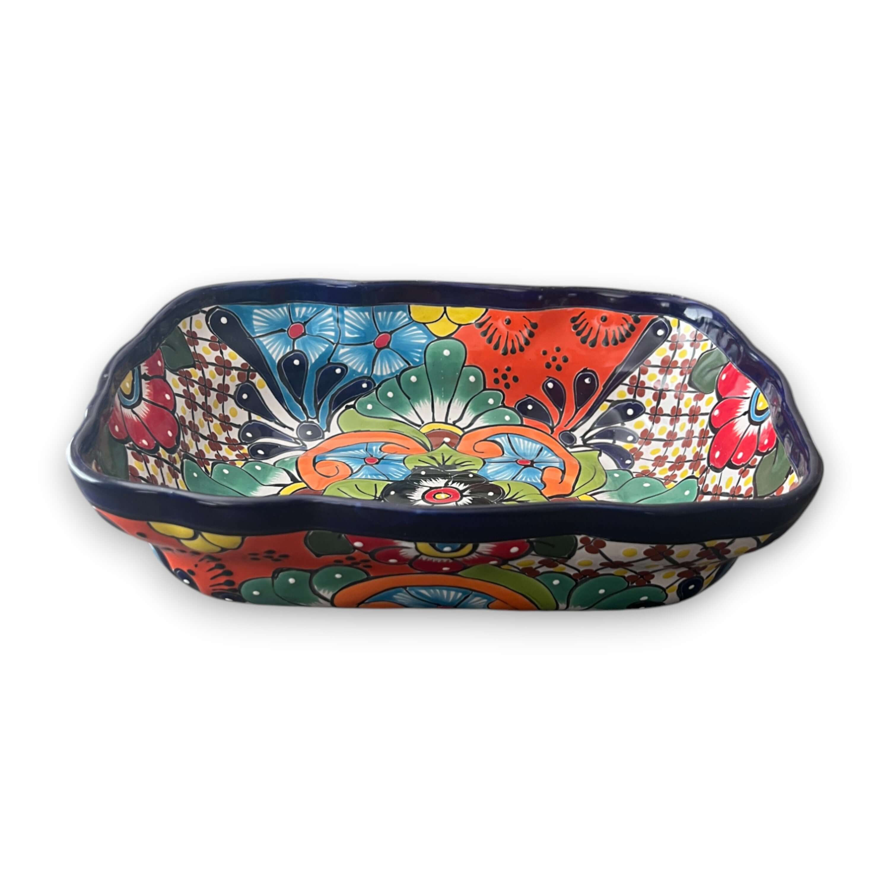 Talavera Serving Dish | Large Hand-Painted Mexican Ceramic Bowl