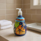 Talavera Soap Dispenser | Hand-Painted Mexican Ceramic Bathroom Decor