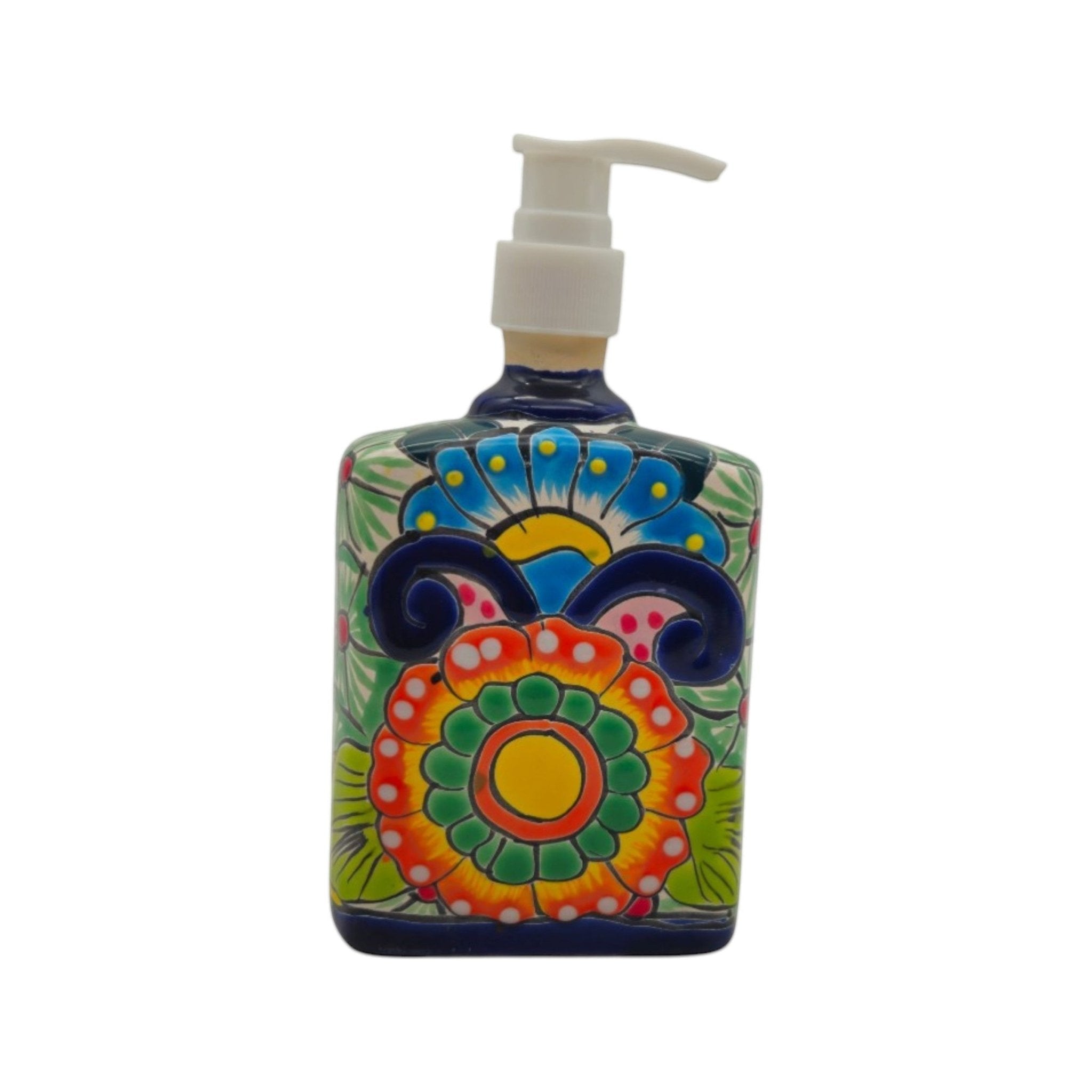 Hand-Painted Talavera Soap Pump | Colorful Ceramic Dispenser Talavera Soap Dispenser La Vie Bien Hand-Painted Talavera Soap Pump | Colorful Ceramic Dispenser