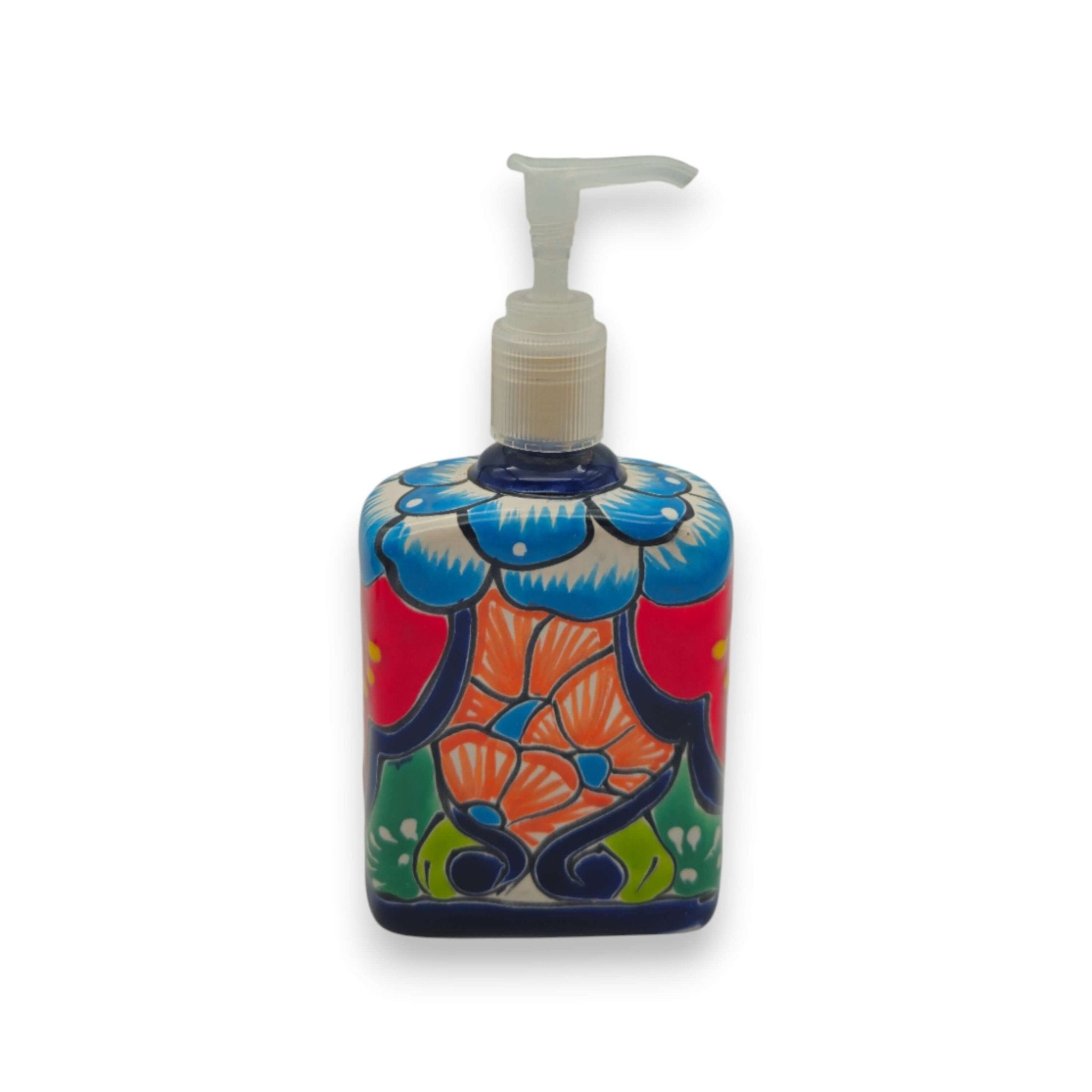 Hand-Painted Talavera Soap Pump | Colorful Ceramic Dispenser Talavera Soap Dispenser La Vie Bien Hand-Painted Talavera Soap Pump | Colorful Ceramic Dispenser