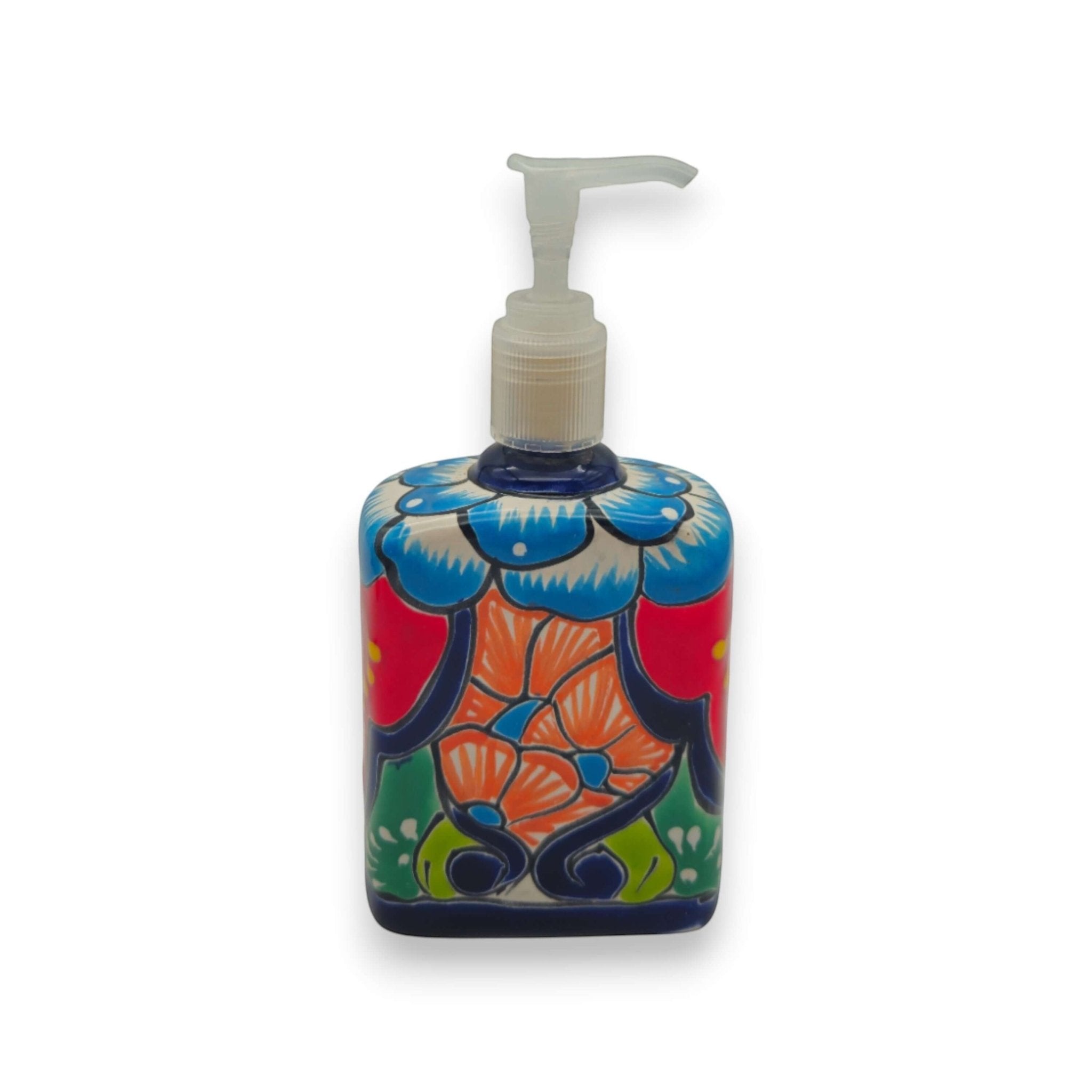 Hand-Painted Talavera Soap Pump | Colorful Ceramic Dispenser Talavera Soap Dispenser La Vie Bien Hand-Painted Talavera Soap Pump | Colorful Ceramic Dispenser