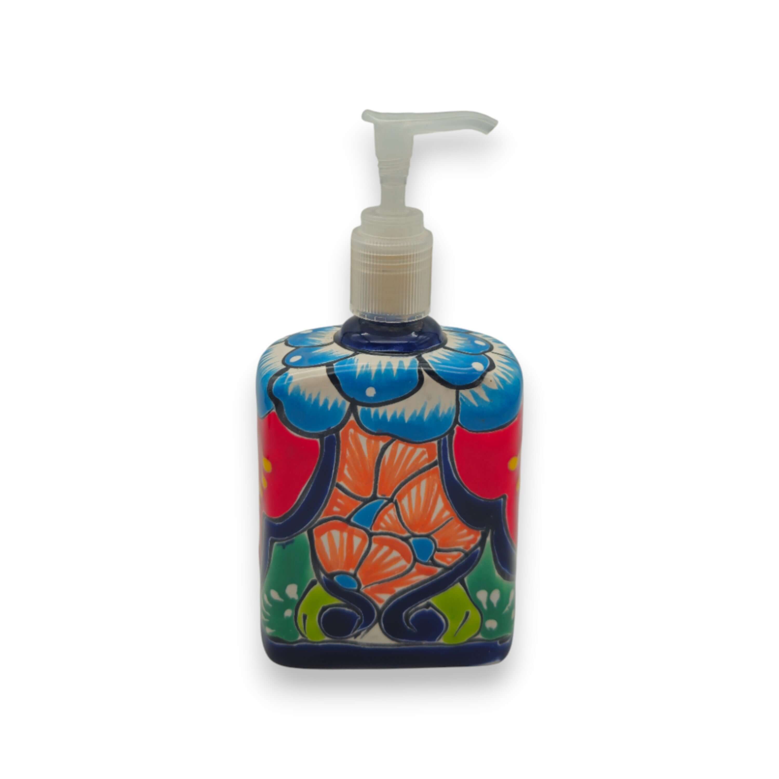 Hand-Painted Talavera Soap Pump | Colorful Ceramic Dispenser
