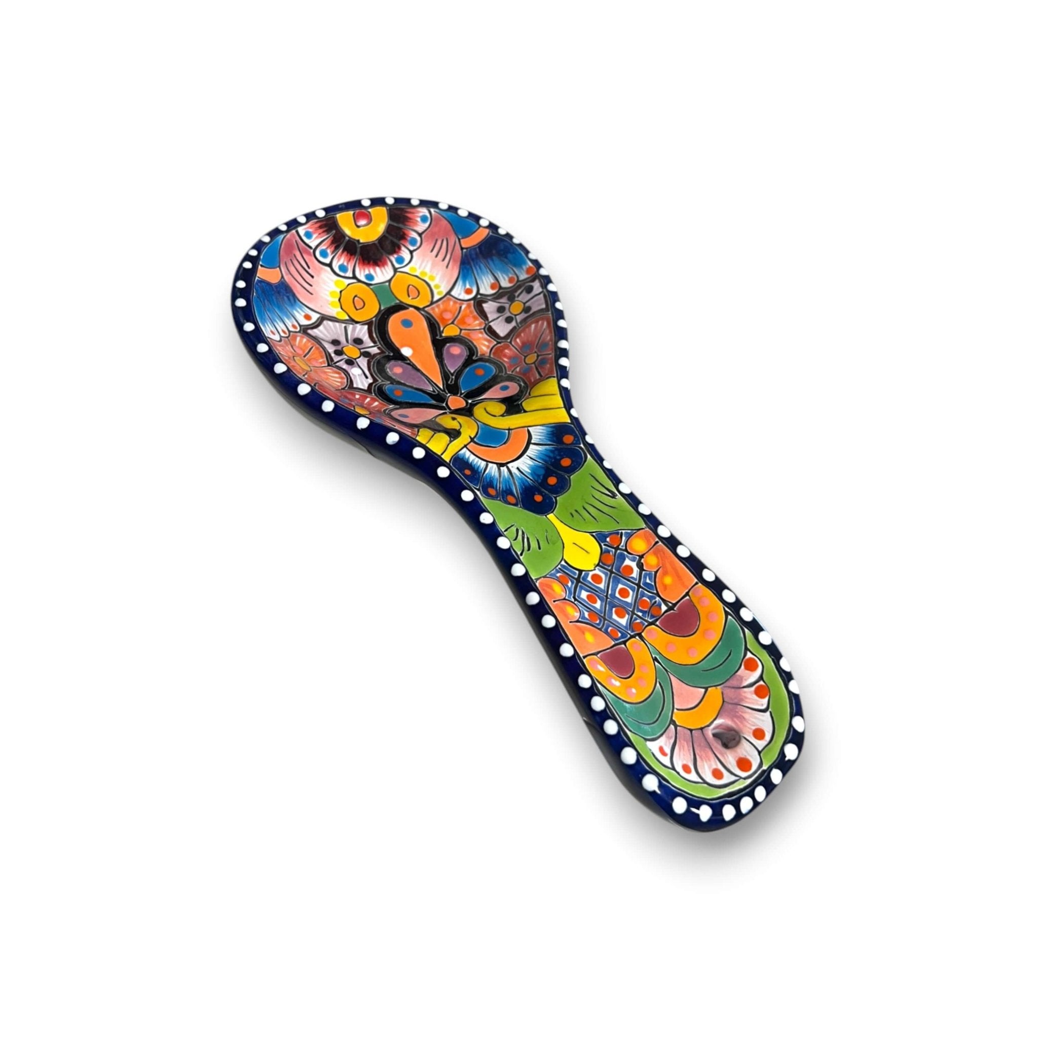 Hand - Painted Talavera Spoon Rest | Colorful Mexican Kitchen Decor Talavera Spoon Rest La Vie Bien Hand - Painted Talavera Spoon Rest | Colorful Mexican Kitchen Decor