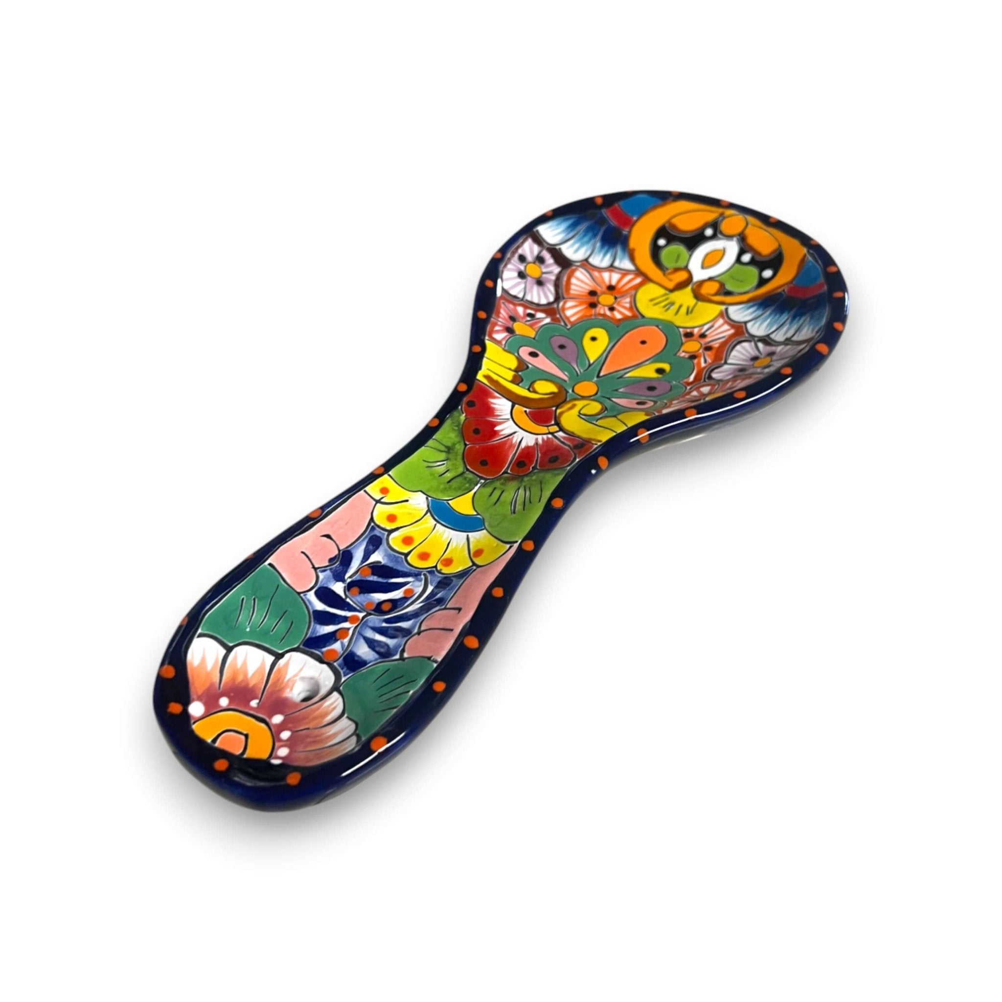 Hand-Painted Talavera Spoon Rest | Colorful Mexican Kitchen Decor Talavera Spoon Rest La Vie Bien Hand-Painted Talavera Spoon Rest | Colorful Mexican Kitchen Decor