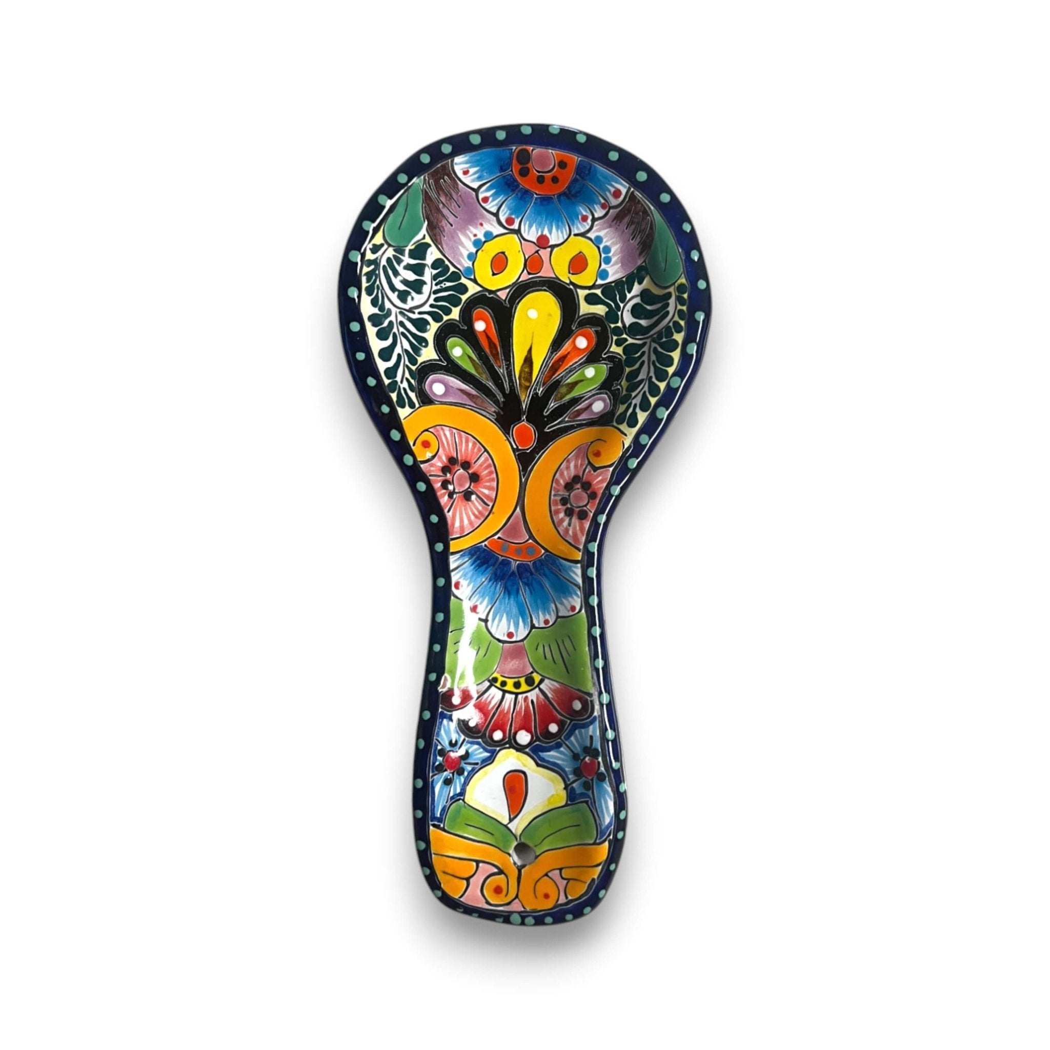 Hand-Painted Talavera Spoon Rest | Colorful Mexican Kitchen Decor Talavera Spoon Rest La Vie Bien Hand-Painted Talavera Spoon Rest | Colorful Mexican Kitchen Decor