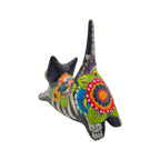 Hand-Painted Talavera Stretching Cat Statue | Day of the Dead Mexican Decor Talavera Statue La Vie Bien Hand-Painted Talavera Stretching Cat Statue | Day of the Dead Mexican Decor