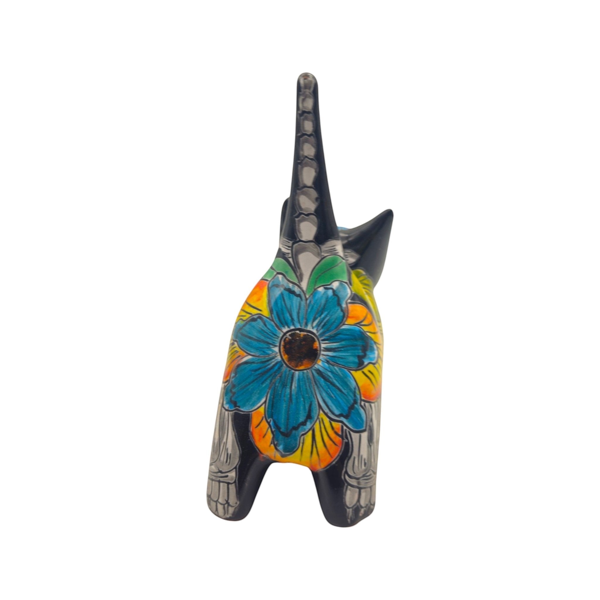 Hand-Painted Talavera Stretching Cat Statue | Day of the Dead Mexican Decor Talavera Statue La Vie Bien Hand-Painted Talavera Stretching Cat Statue | Day of the Dead Mexican Decor