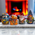 Hand-Painted Talavera Teddy Bear Statue | Festive Christmas Decor (Medium Size) Talavera Statue La Vie Bien Hand-Painted Talavera Teddy Bear Statue | Festive Christmas Decor (Medium Size)
