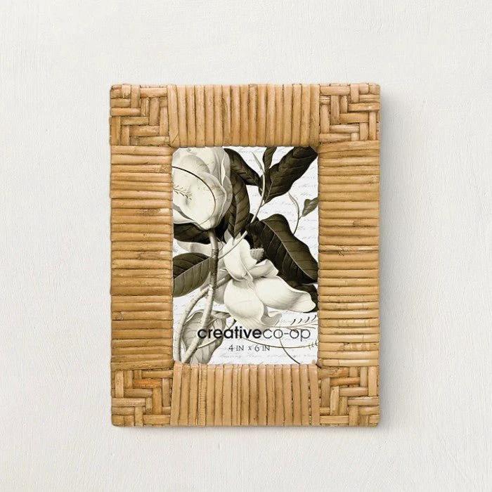 Hand-Woven Rattan 4x6 Picture Frame by White Cliff Studio