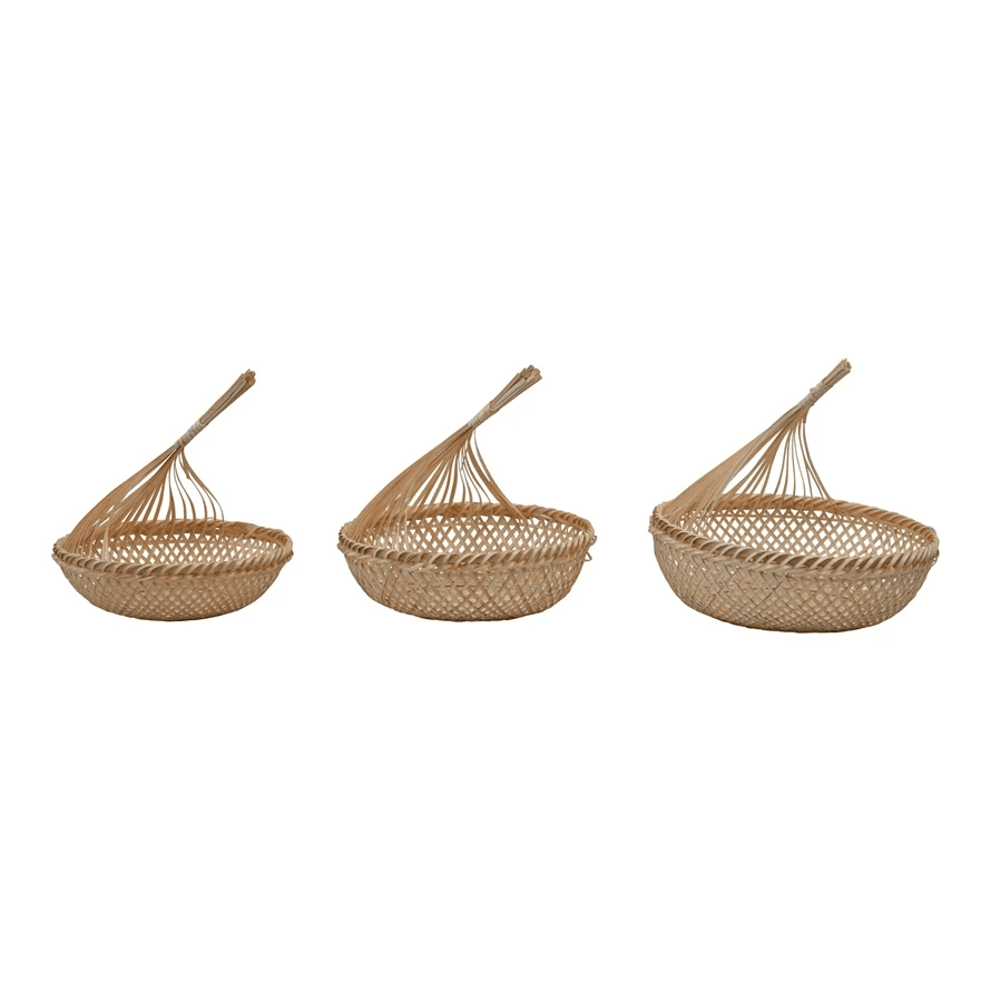 Hand-Woven Seagrass Storage Baskets, Set of 3 by White Cliff Studio