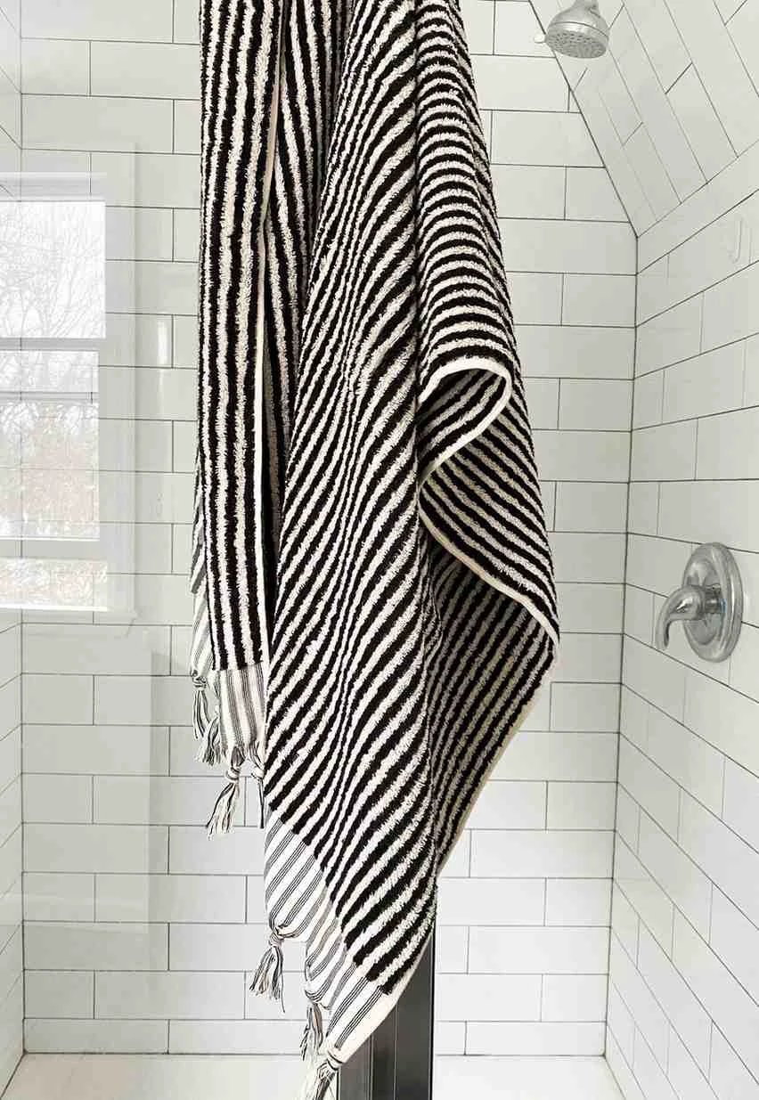 Hand woven Striped Bath Towel by Kalkedon Towels