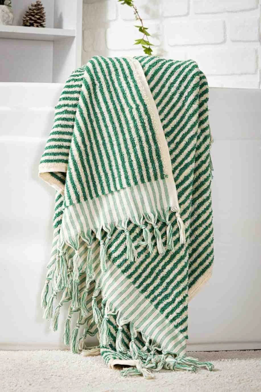 Hand woven Striped Bath Towel by Kalkedon Towels