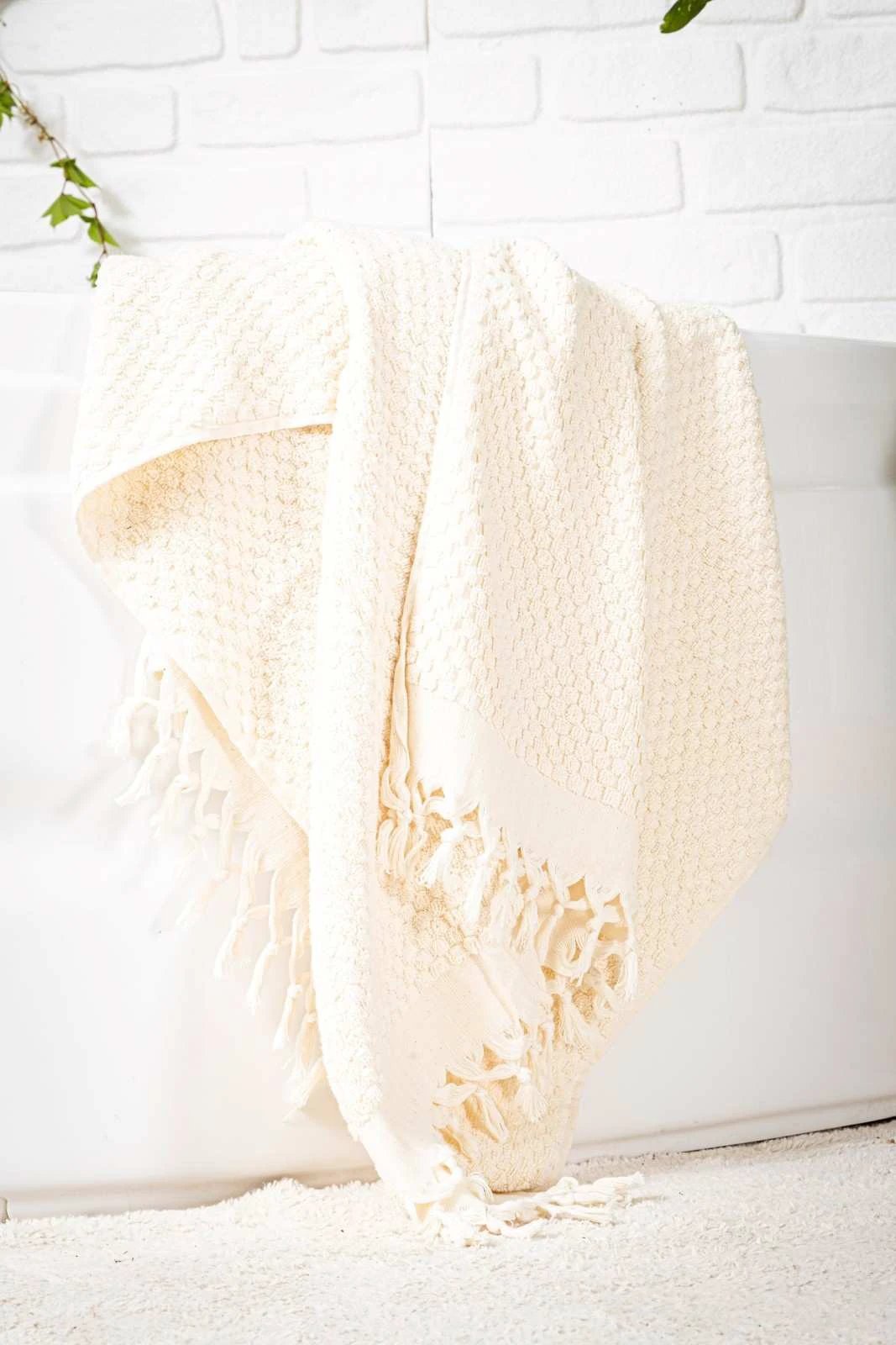 Hand woven Striped Bath Towel by Kalkedon Towels