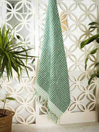 Hand woven Striped Bath Towel by Kalkedon Towels