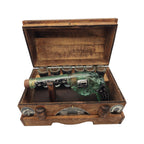 Handblown Mexican Revolver Decanter Set | Wooden Chest Display