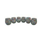 Handblown XL Stemless Wine Glass | Confetti Pebble Pattern Mexican Wine Glass La Vie Bien Handblown XL Stemless Wine Glass | Confetti Pebble Pattern