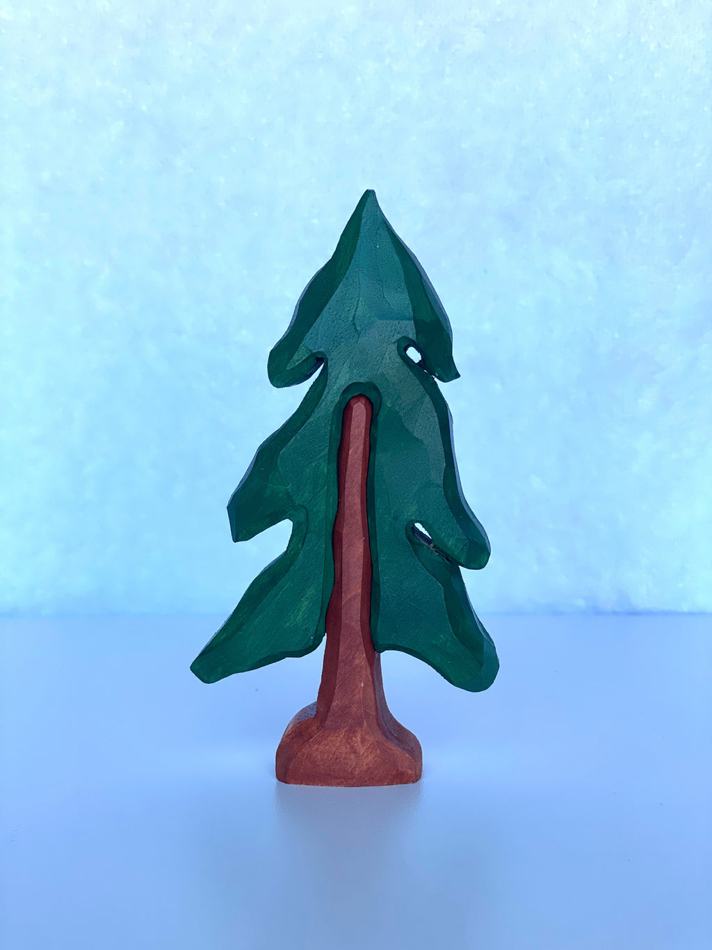 Hand Carved Fir Tree Small World