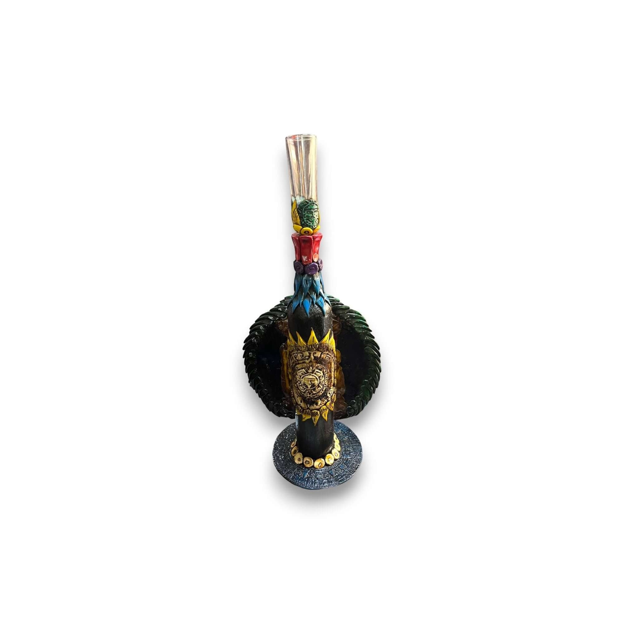 Unique Handcrafted Aztec Warrior Decanter | Authentic Cultural Artwork