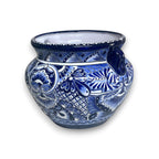 Handcrafted Talavera Planter | Blue & White Flower Pot