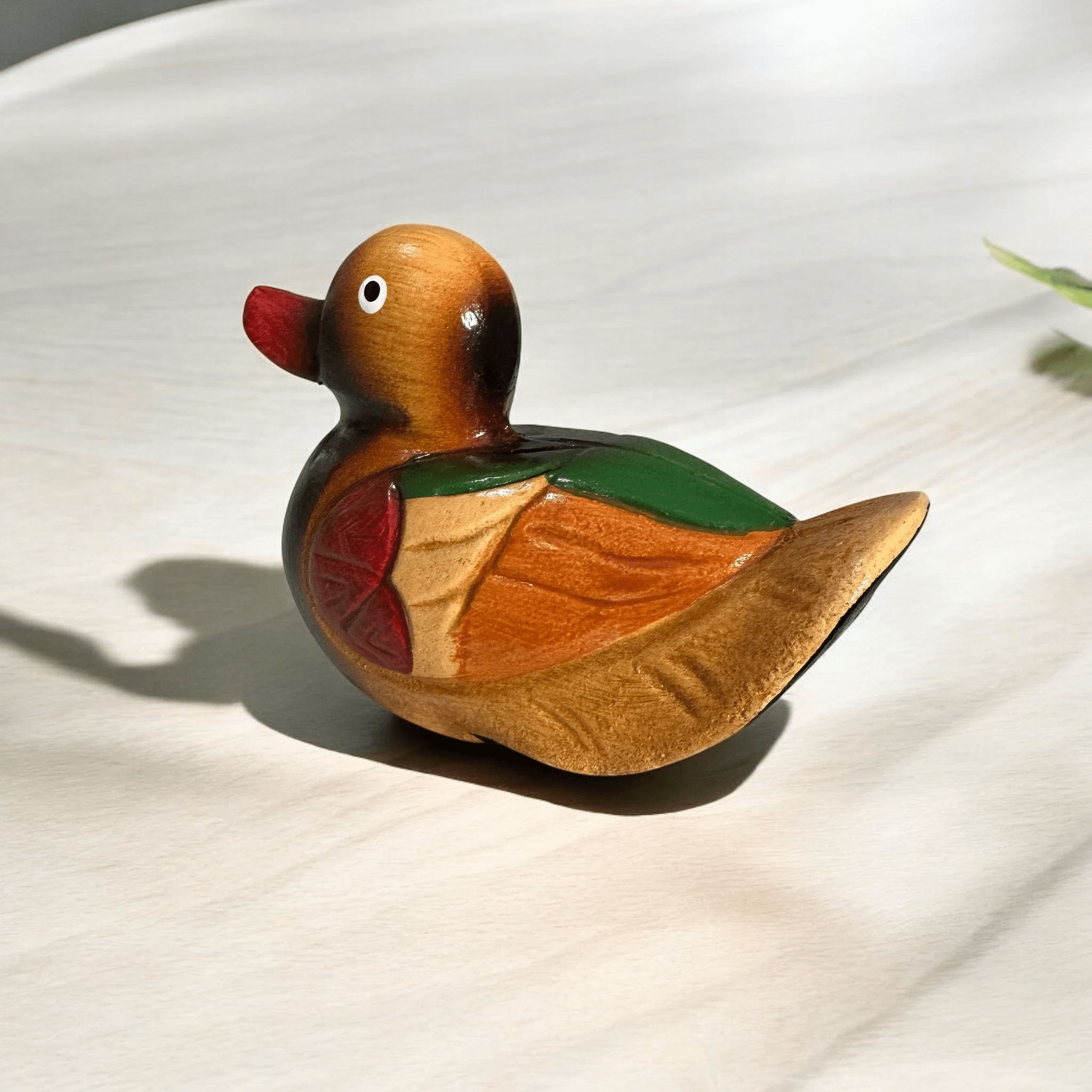 Handcrafted Colorful Wooden Duck by Music Frog Co