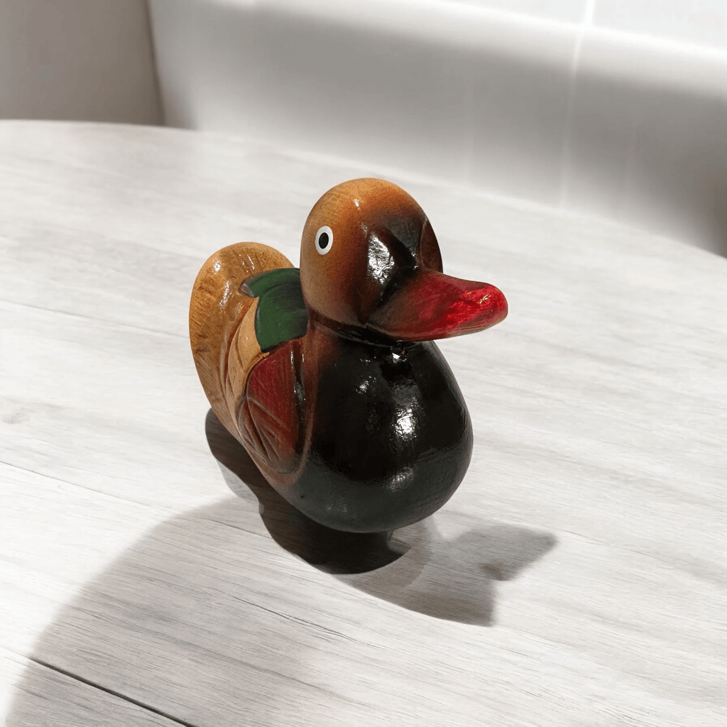 Handcrafted Colorful Wooden Duck by Music Frog Co