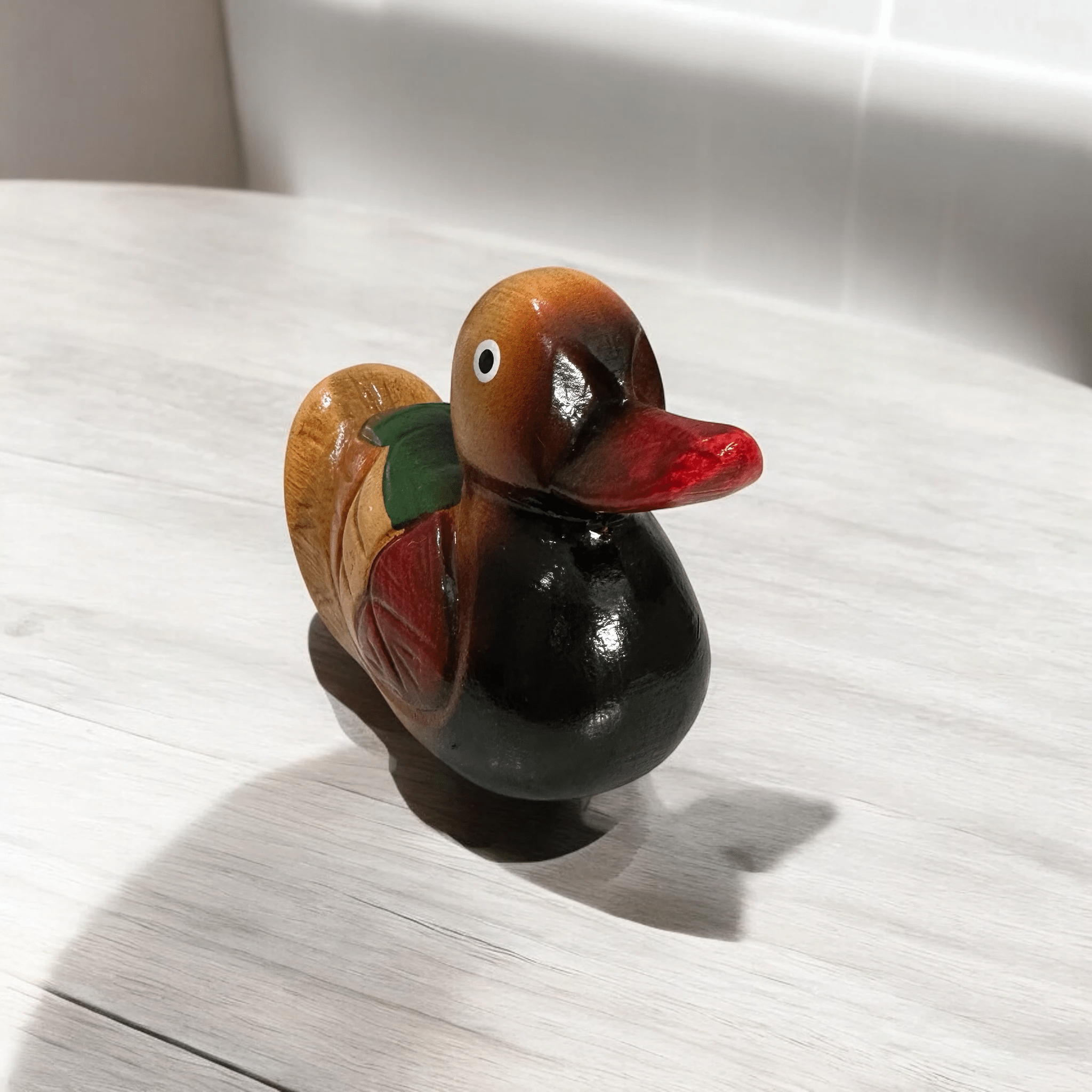 Handcrafted Colorful Wooden Duck by Music Frog Co
