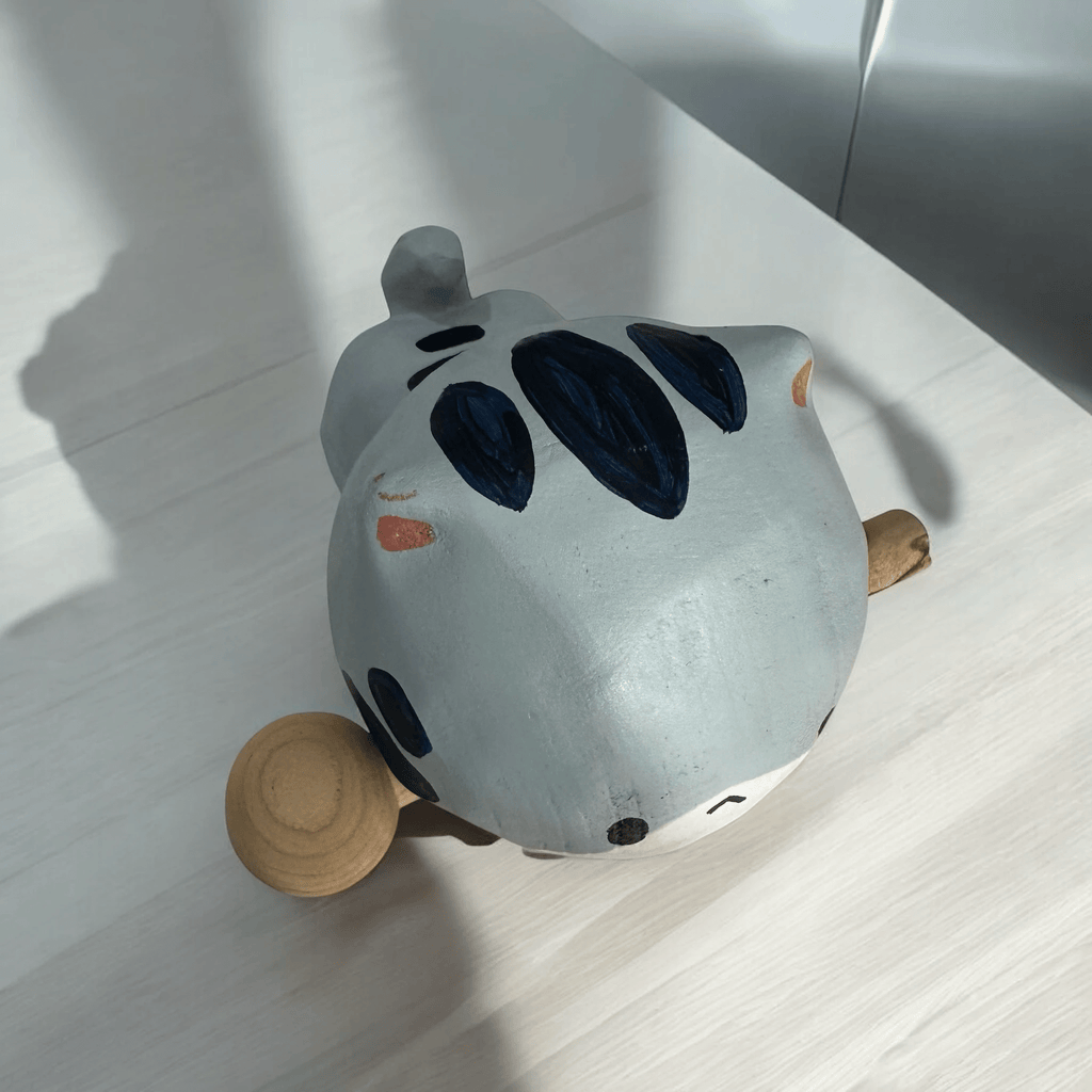 Handcrafted Cute Cat Wooden Percussion Instrument by Music Frog Co
