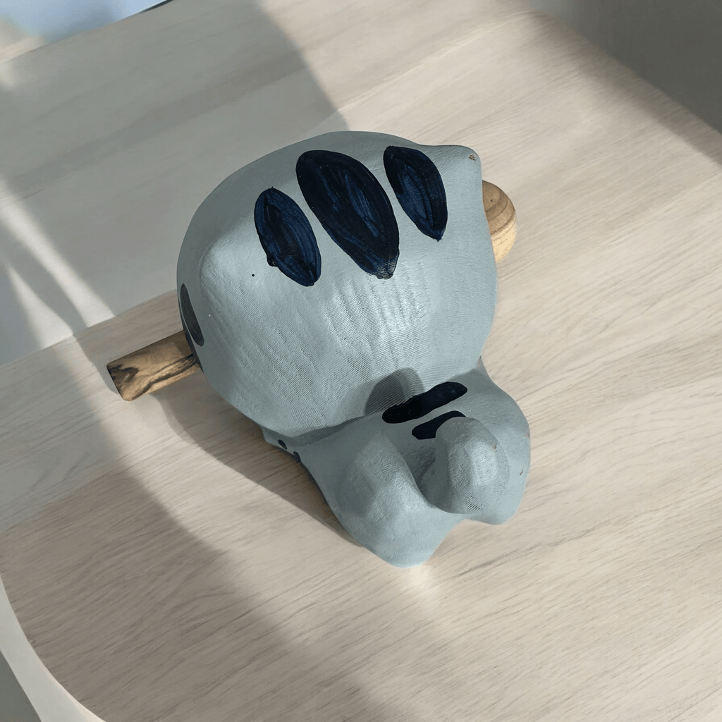 Handcrafted Cute Cat Wooden Percussion Instrument by Music Frog Co