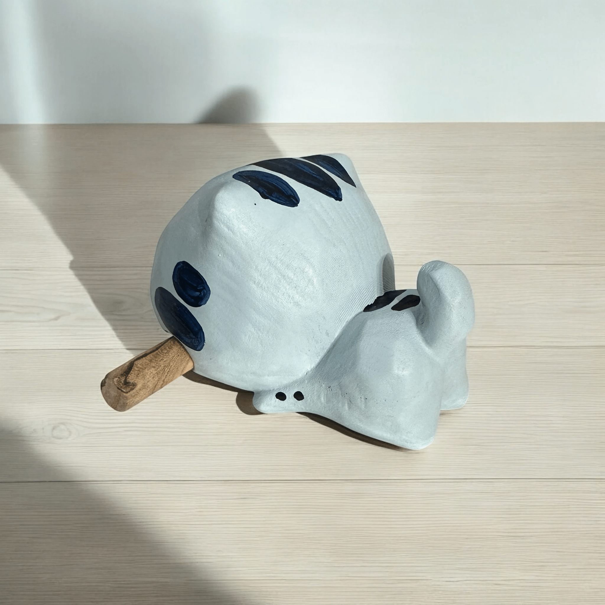 Handcrafted Cute Cat Wooden Percussion Instrument by Music Frog Co