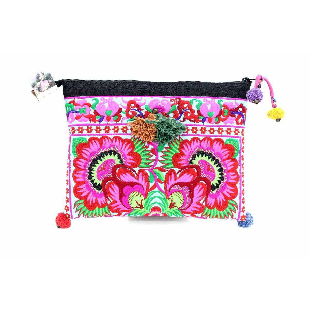 Handcrafted Embroidered Clutch | iPad Bag - Thailand Bags La Vie Bien Handcrafted Embroidered Clutch | iPad Bag - Thailand