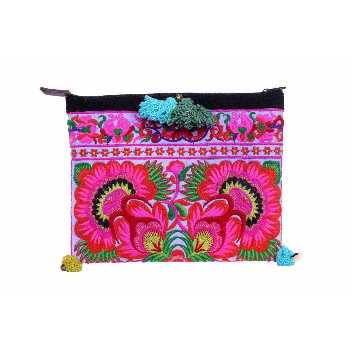 Handcrafted Embroidered Clutch | iPad Bag - Thailand Bags La Vie Bien Handcrafted Embroidered Clutch | iPad Bag - Thailand