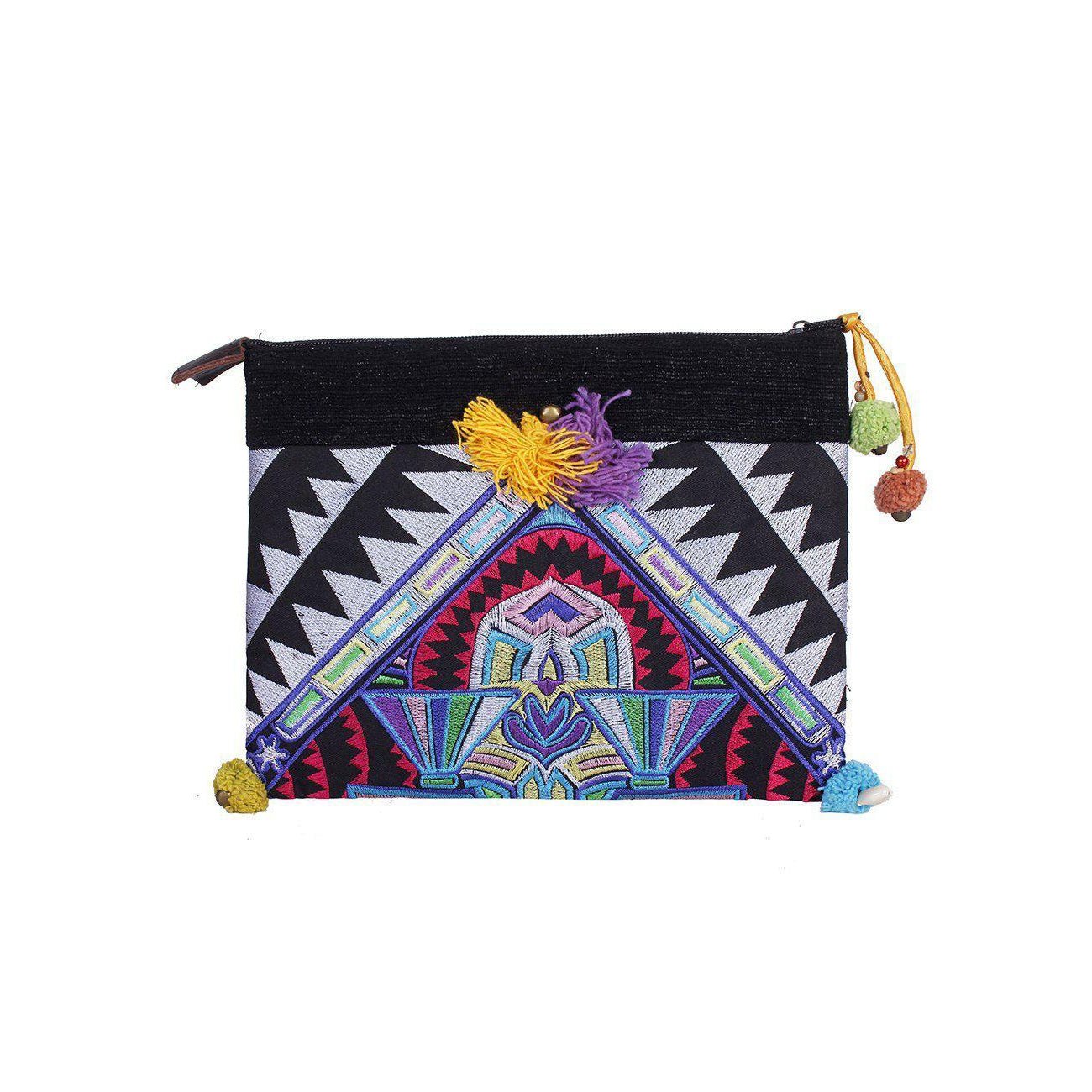 Handcrafted Embroidered Clutch | iPad Bag - Thailand Bags La Vie Bien Handcrafted Embroidered Clutch | iPad Bag - Thailand