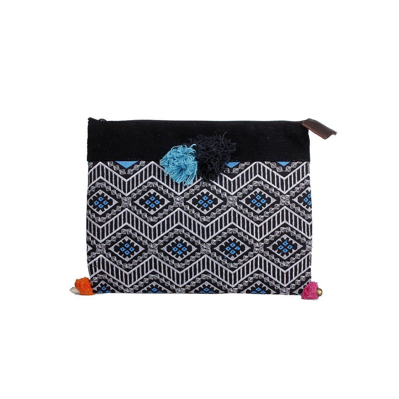 Handcrafted Embroidered Clutch | iPad Bag - Thailand Bags La Vie Bien Handcrafted Embroidered Clutch | iPad Bag - Thailand