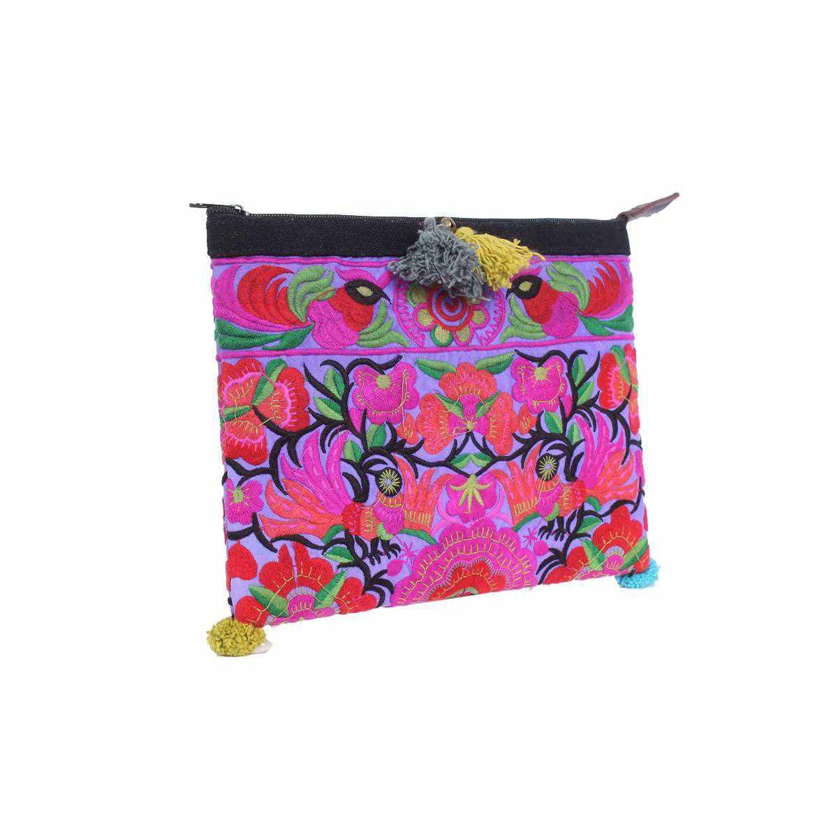 Handcrafted Embroidered Clutch | iPad Bag - Thailand Bags La Vie Bien Handcrafted Embroidered Clutch | iPad Bag - Thailand