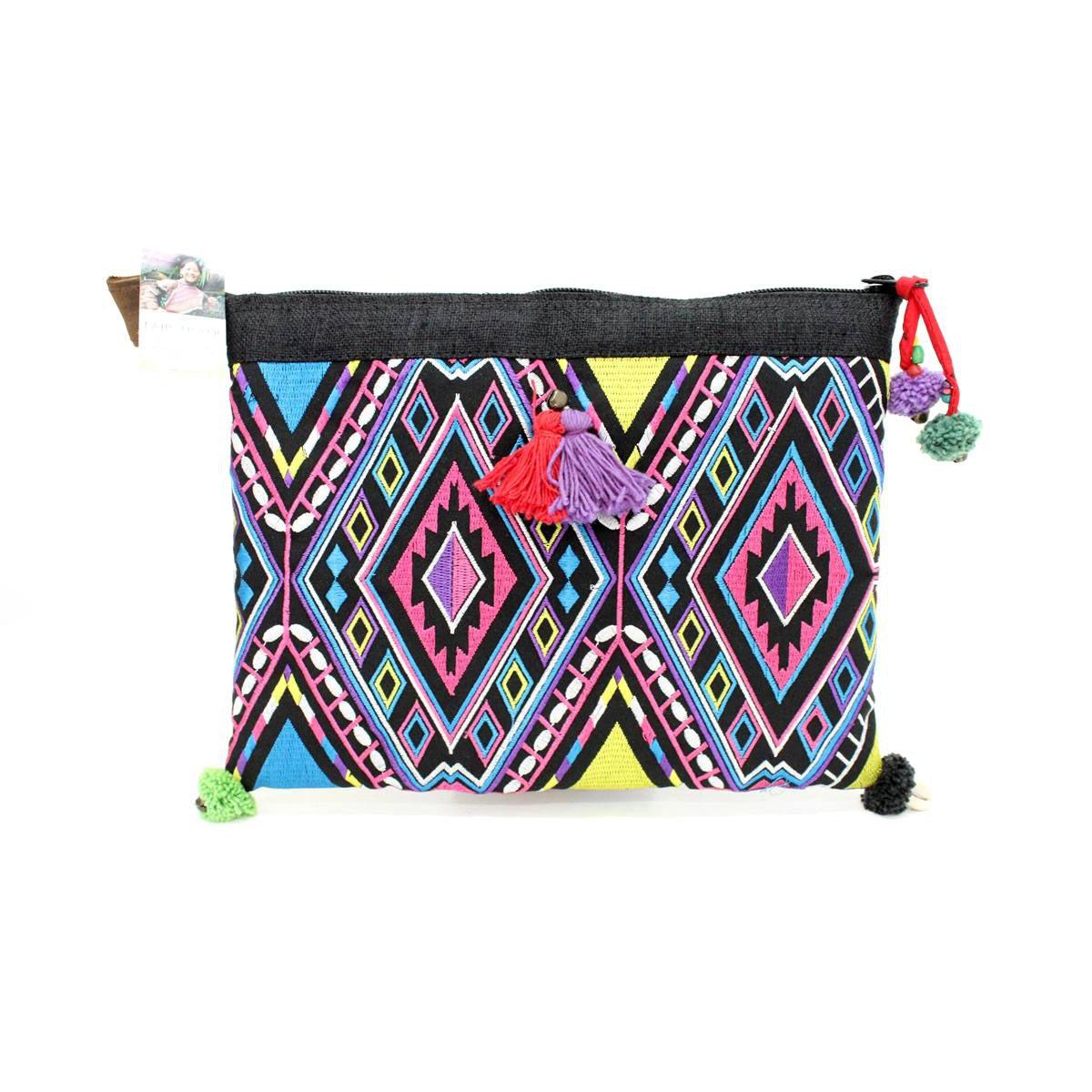 Handcrafted Embroidered Clutch | iPad Bag - Thailand Bags La Vie Bien Handcrafted Embroidered Clutch | iPad Bag - Thailand