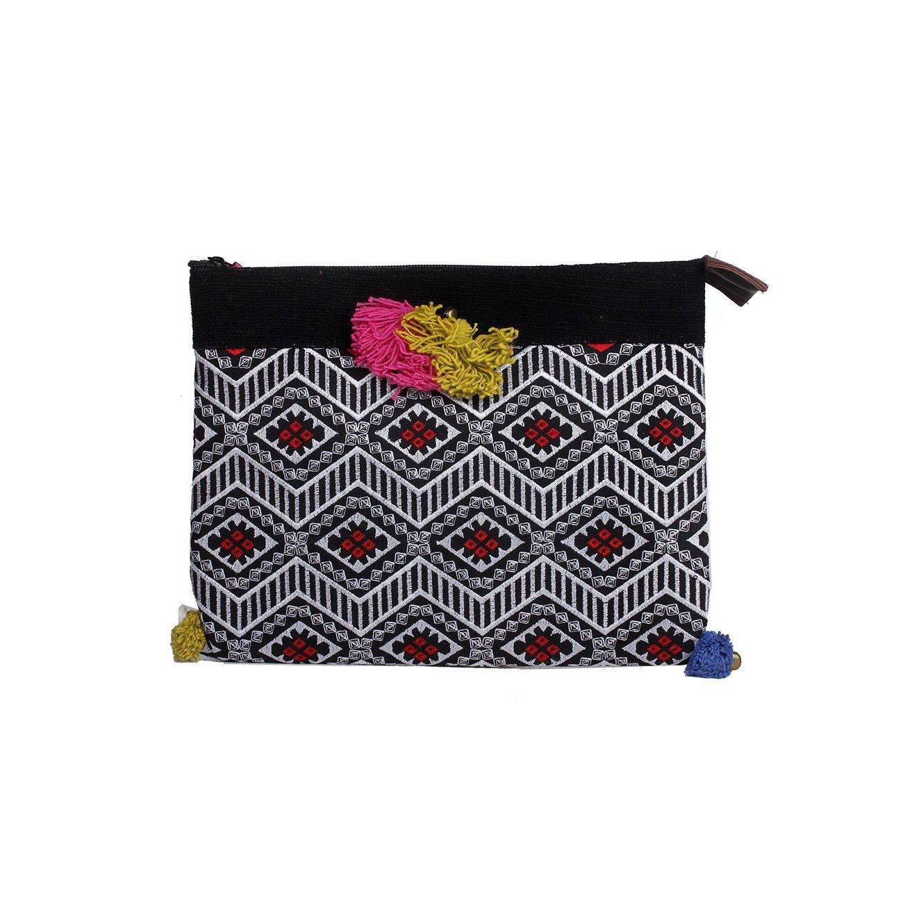 Handcrafted Embroidered Clutch | iPad Bag - Thailand Bags La Vie Bien Handcrafted Embroidered Clutch | iPad Bag - Thailand