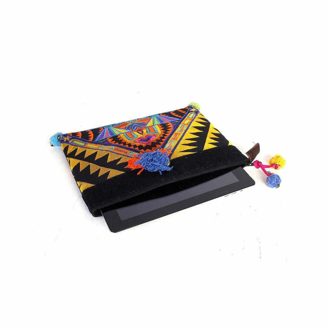 Handcrafted Embroidered Clutch | iPad Bag - Thailand Bags La Vie Bien Handcrafted Embroidered Clutch | iPad Bag - Thailand
