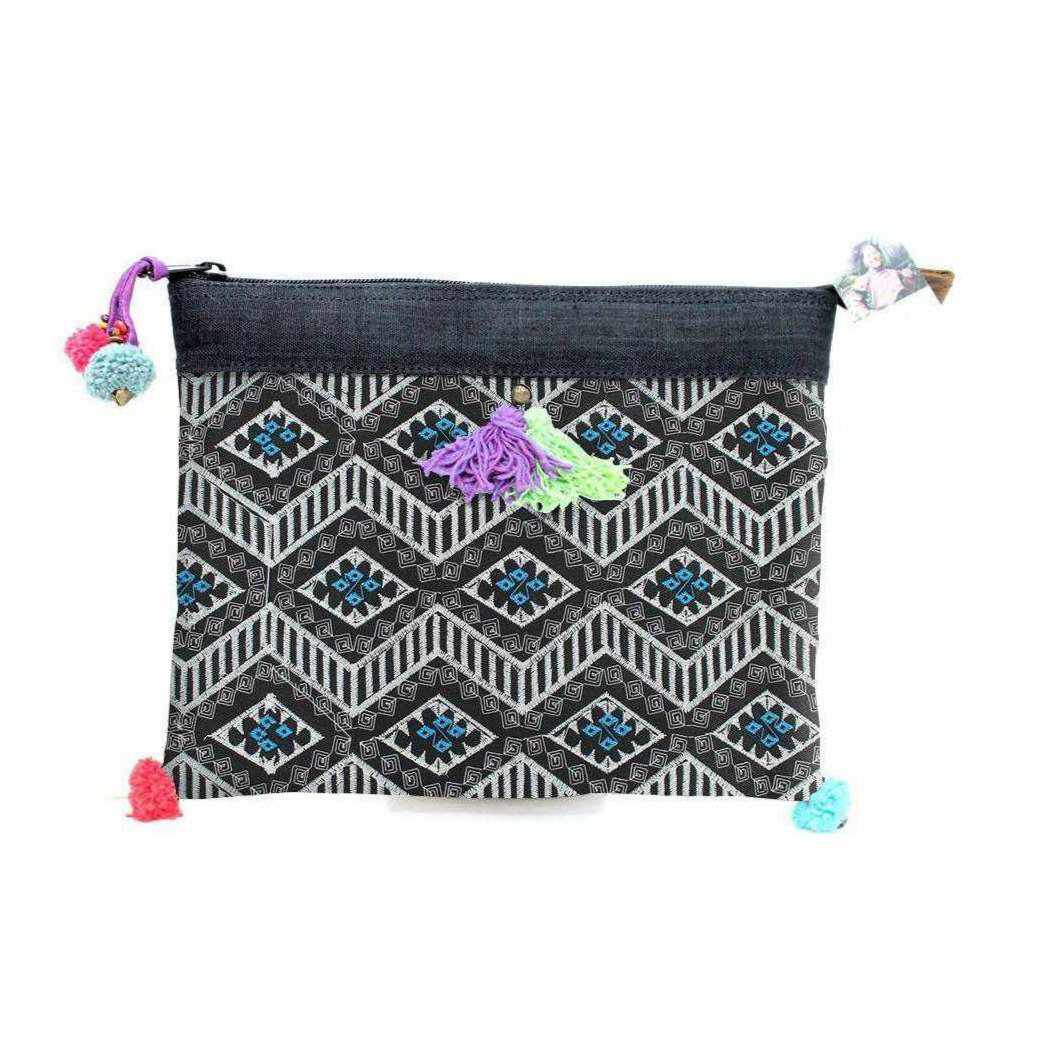 Handcrafted Embroidered Clutch | iPad Bag - Thailand Bags La Vie Bien Handcrafted Embroidered Clutch | iPad Bag - Thailand