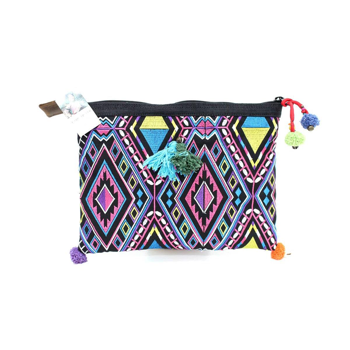 Handcrafted Embroidered Clutch | iPad Bag - Thailand Bags La Vie Bien Handcrafted Embroidered Clutch | iPad Bag - Thailand
