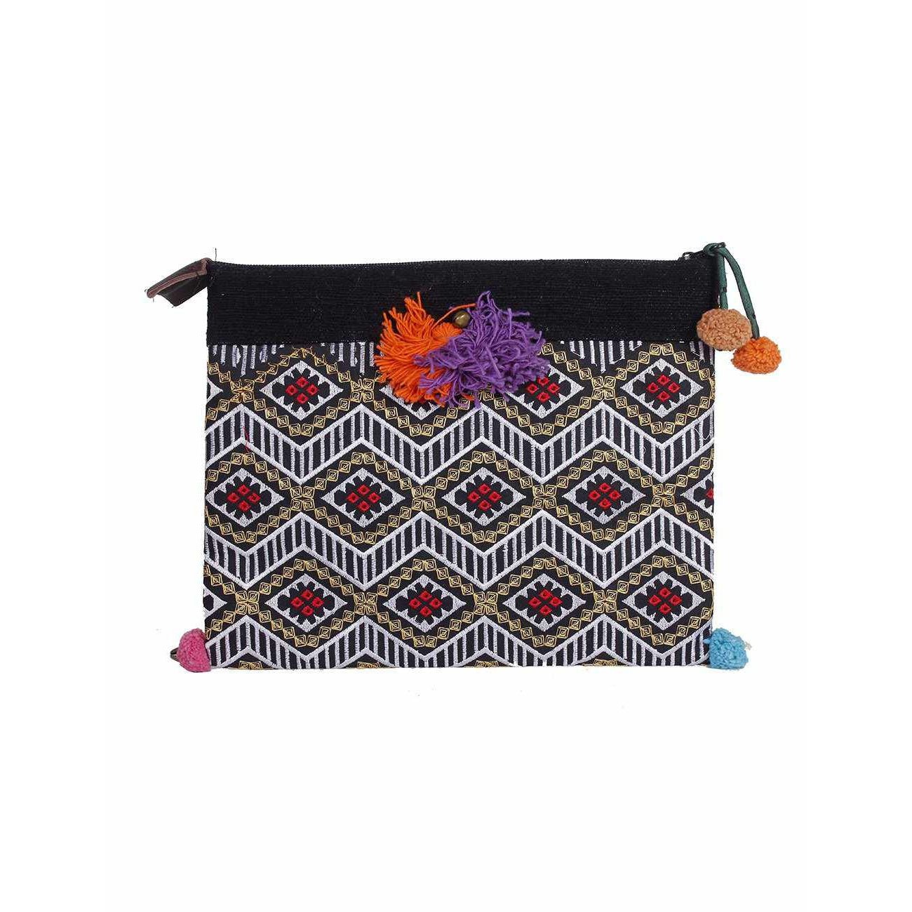 Handcrafted Embroidered Clutch | iPad Bag - Thailand Bags La Vie Bien Handcrafted Embroidered Clutch | iPad Bag - Thailand