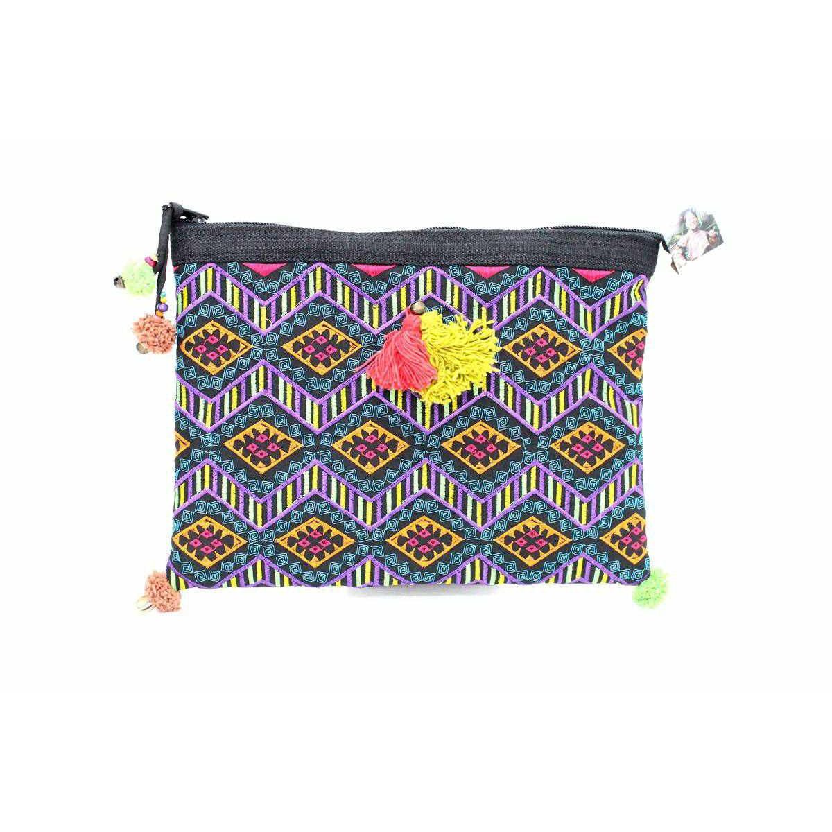 Handcrafted Embroidered Clutch | iPad Bag - Thailand Bags La Vie Bien Handcrafted Embroidered Clutch | iPad Bag - Thailand