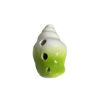 Handcrafted Lime Green Seashell Ceramic Ocarina – Musical Instrument by Music Frog Co
