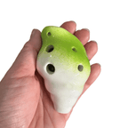 Handcrafted Lime Green Seashell Ceramic Ocarina – Musical Instrument by Music Frog Co