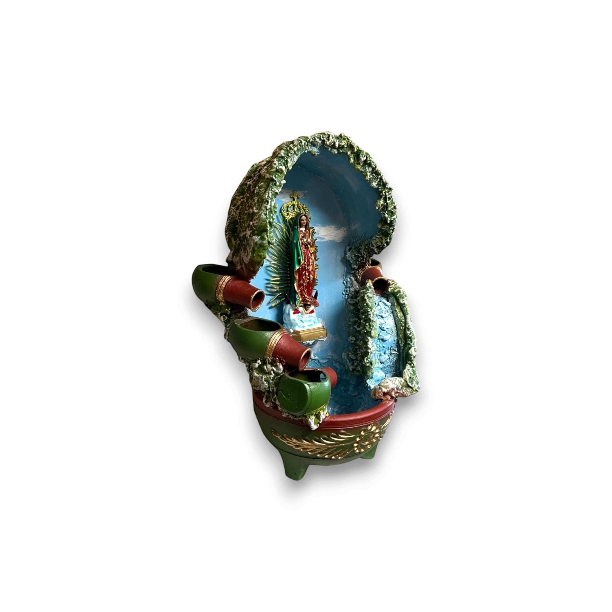 Handcrafted Mexican Outdoor Fountain | Painted Traditional Water Feature Talavera Fountain La Vie Bien Handcrafted Mexican Outdoor Fountain | Painted Traditional Water Feature