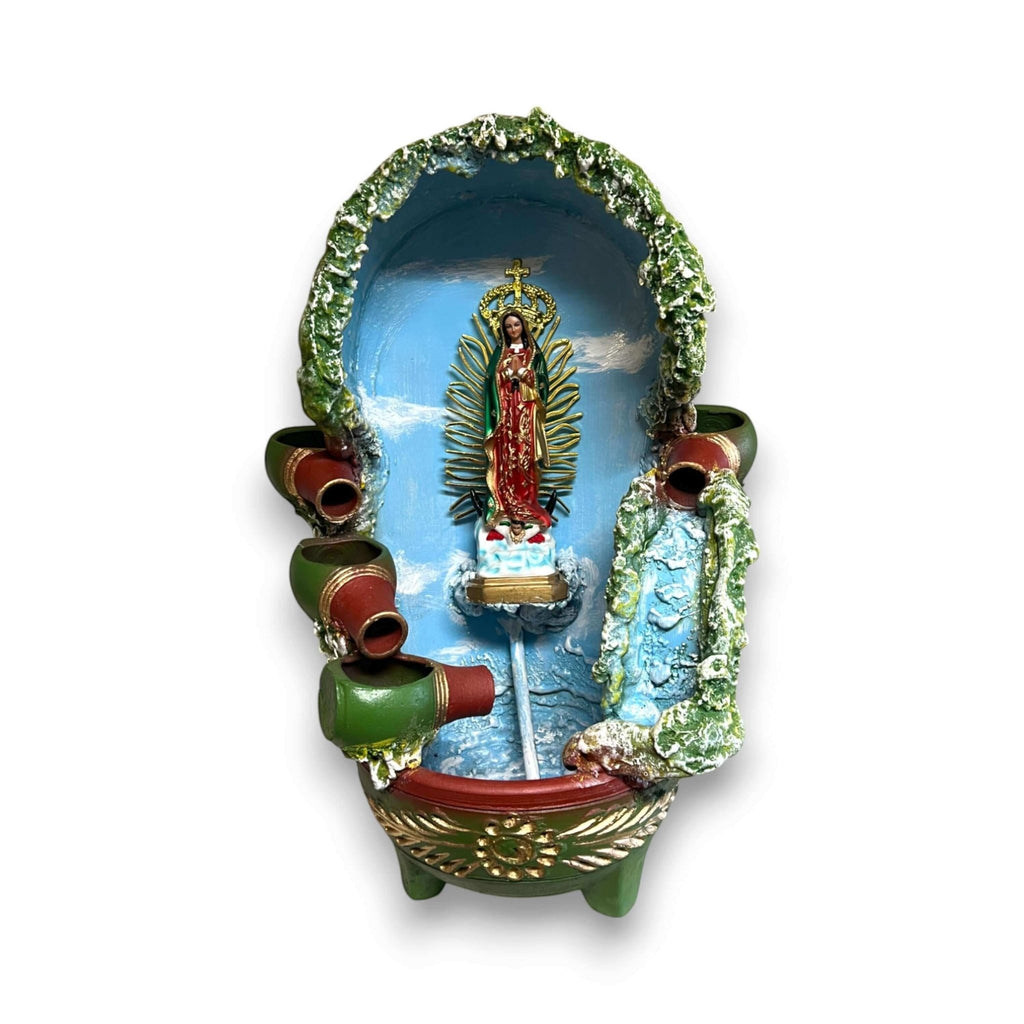 Handcrafted Mexican Outdoor Fountain | Painted Traditional Water Feature Talavera Fountain La Vie Bien Handcrafted Mexican Outdoor Fountain | Painted Traditional Water Feature